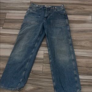 Topshop Women's Blue Flare Jeans